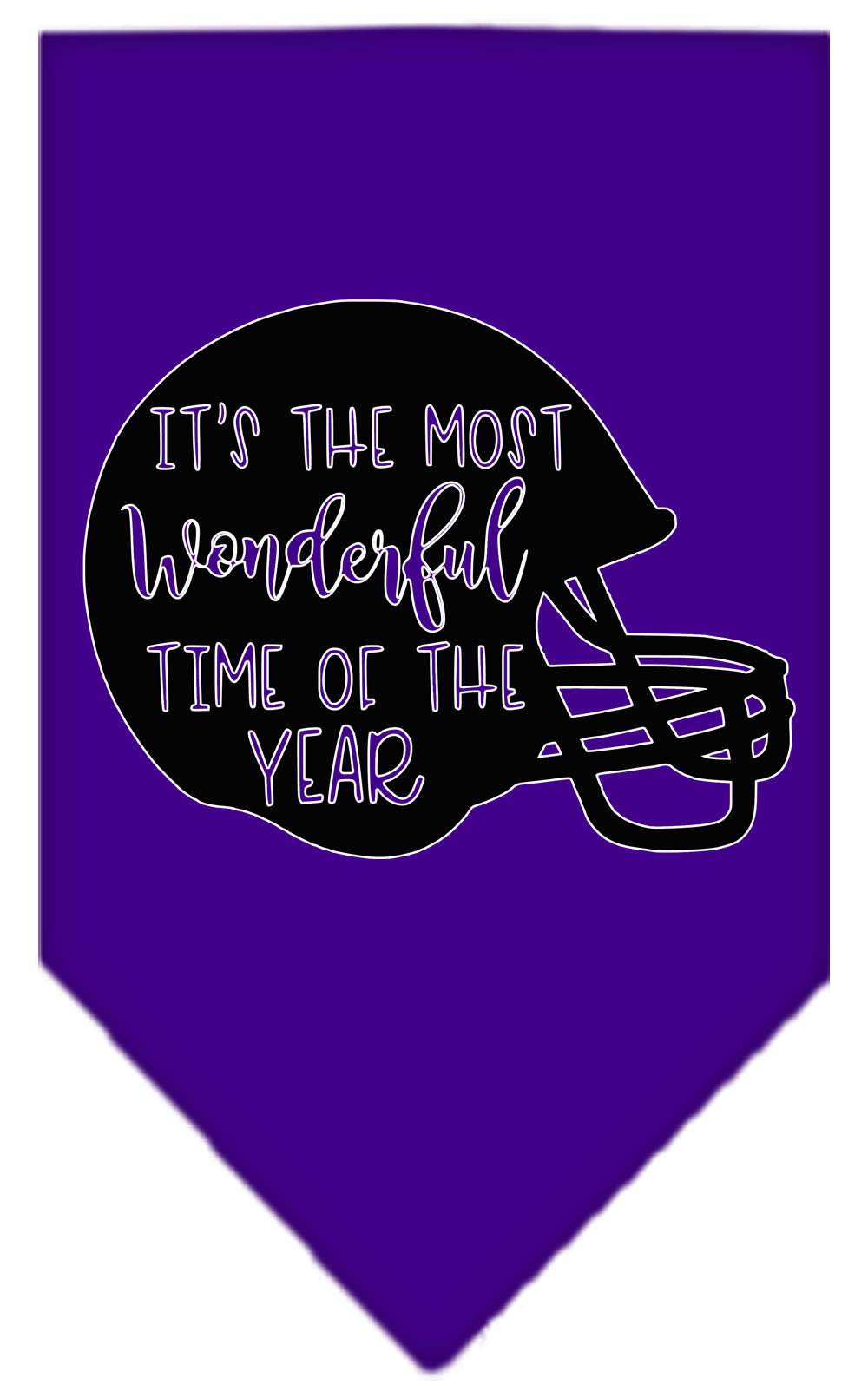 Most Wonderful Time of the Year (Football) Screen Print Bandana Purple Large